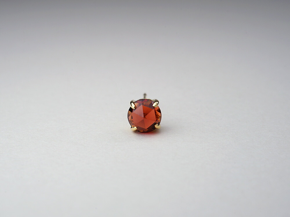 K18 アルマンディン ガーネット ローズカット ピアス rpacp1789g23の画像
