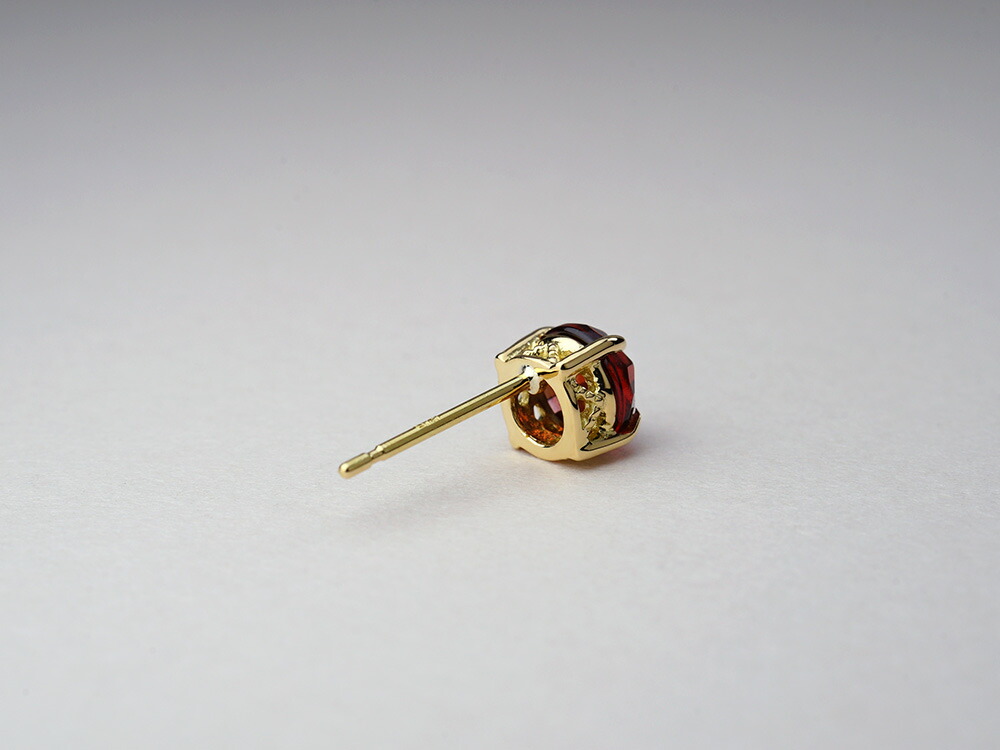 K18 アルマンディン ガーネット ローズカット ピアス rpacp1789g23の画像