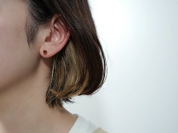 K18 アルマンディン ガーネット ローズカット ピアス rpacp1789g23の画像