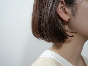 K18 アルマンディン ガーネット ローズカット ピアス rpacp1789g23の画像