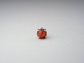 K18 アルマンディン ガーネット ローズカット ピアス rpacp1789g23の画像