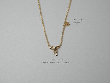 K18 タイニー リボン ダイヤモンド ネックレス rpayp143921の画像