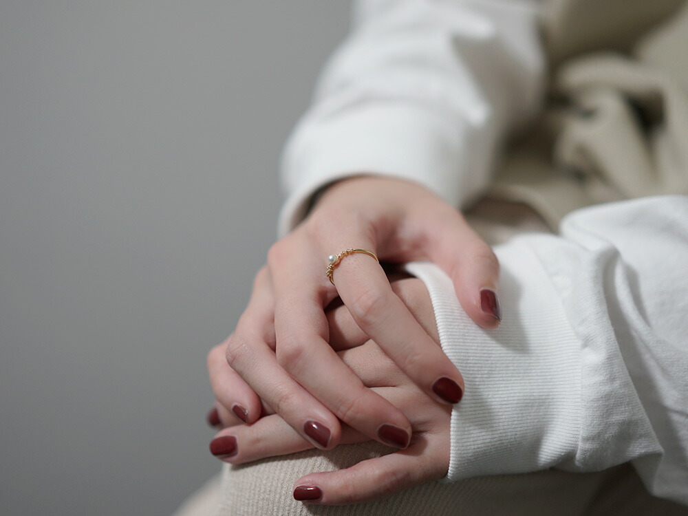 K18 パール ダイヤモンド リング rpa1975822の画像