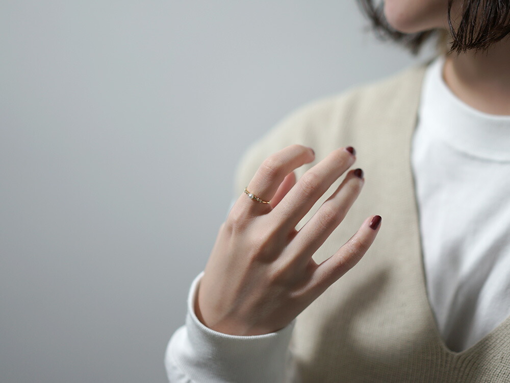 K18 パール ダイヤモンド リング rpa1975822の画像