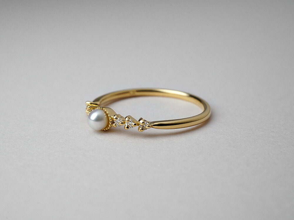 K18 パール ダイヤモンド リング rpa1975822の画像