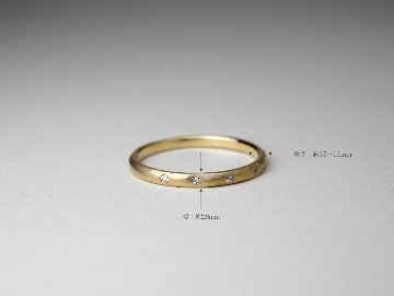 K18 ファイブ ダイヤモンド マット リング rph28845122の画像