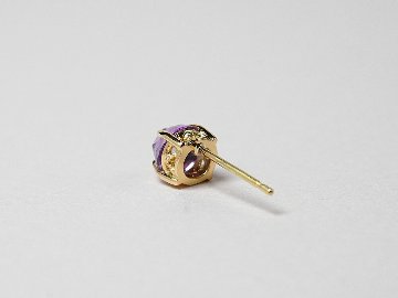 K18 アメジスト ローズカット ピアス rpacp1789a23の画像