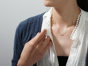 K18 ファンシーカット ダイヤモンド リボン ネックレス rph69613821の画像