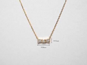 K18 ファンシーカット ダイヤモンド リボン ネックレス rph69613821の画像