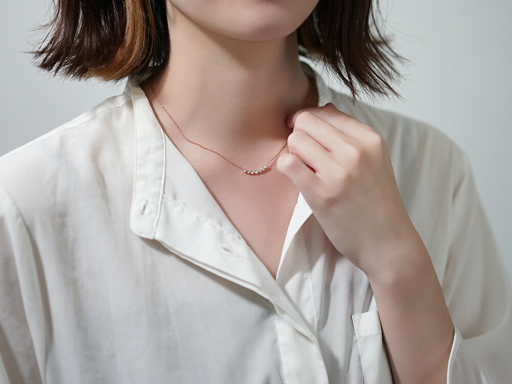 K18 セブン ダイヤモンド ネックレス 0.3ct rpg032032016721の画像