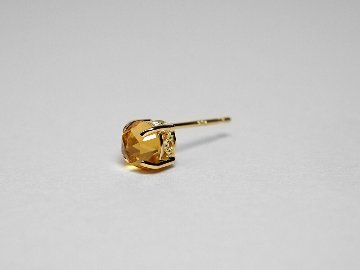 K18 シトリン ローズカット ピアス rpacp1789c23の画像