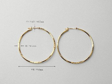 K18 Nejiri フープピアス 45mm rpakr199123の画像