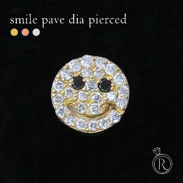 【片耳販売】 K18 スマイル パヴェ ダイヤモンド ピアス rph48001423の画像