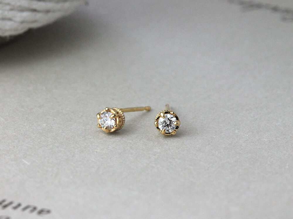 K18 クラウン ダイヤモンド ピアス 0.2ct rph46528923の画像