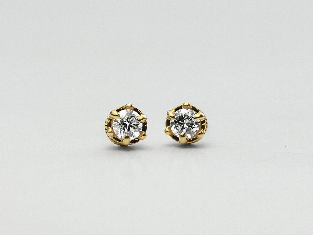 K18 クラウン ダイヤモンド ピアス 0.2ct rph46528923の画像
