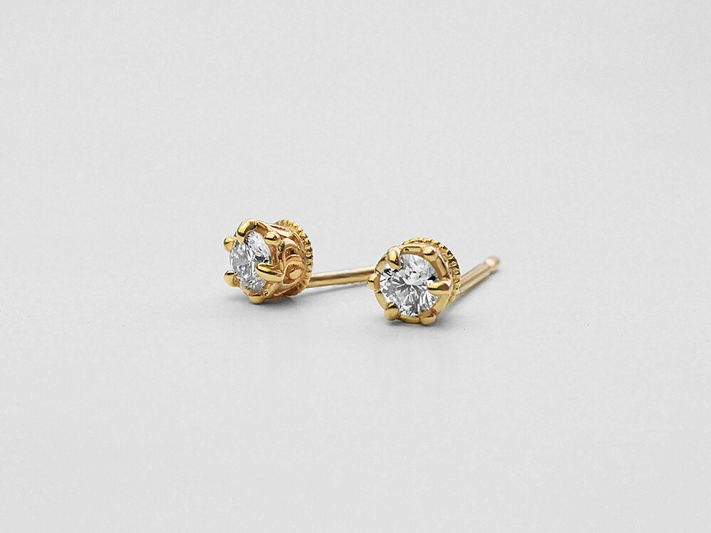 K18 クラウン ダイヤモンド ピアス 0.2ct rph46528923の画像