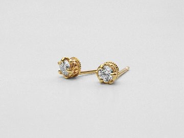 K18 クラウン ダイヤモンド ピアス 0.2ct rph46528923の画像