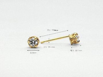 K18 クラウン ダイヤモンド ピアス 0.2ct rph46528923の画像