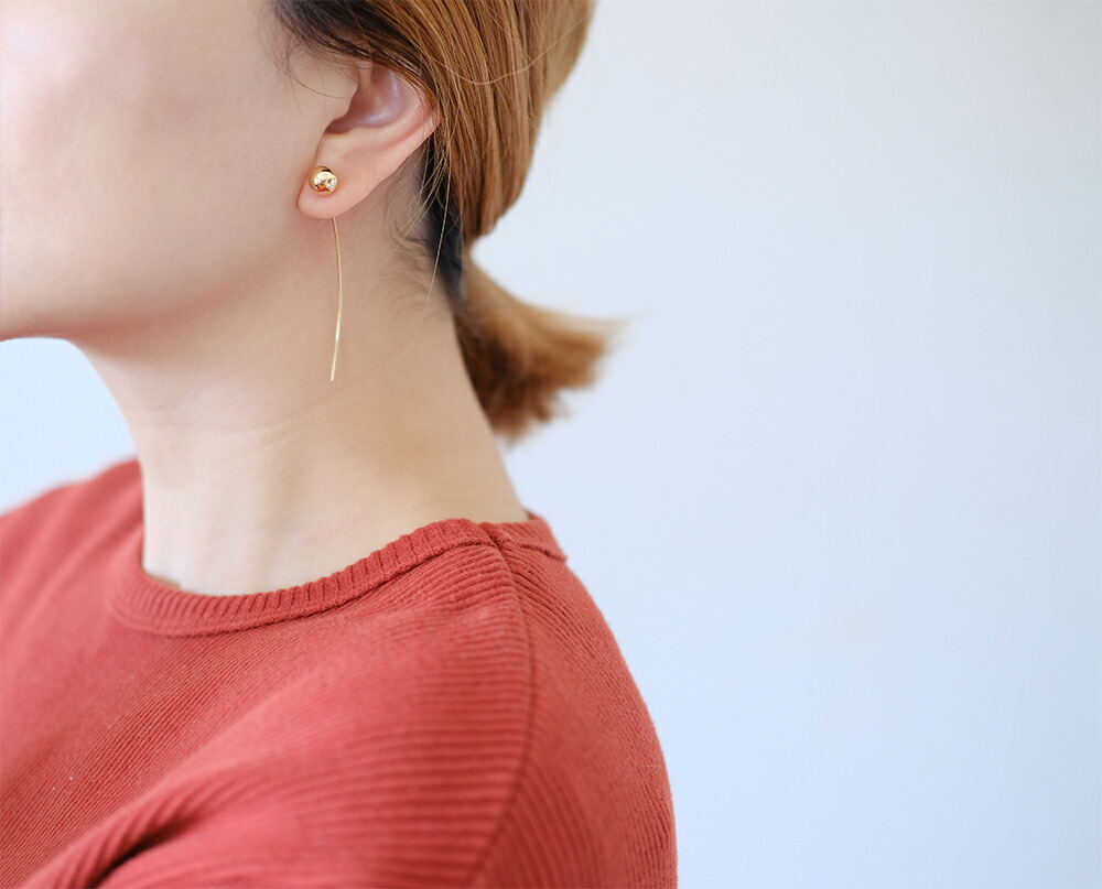 K18 pin ピアス 8mm rph43551823の画像