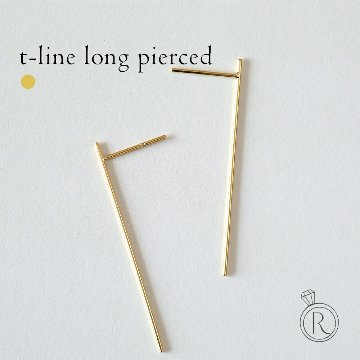 K18 Tライン ロング ピアス rph46793923の画像