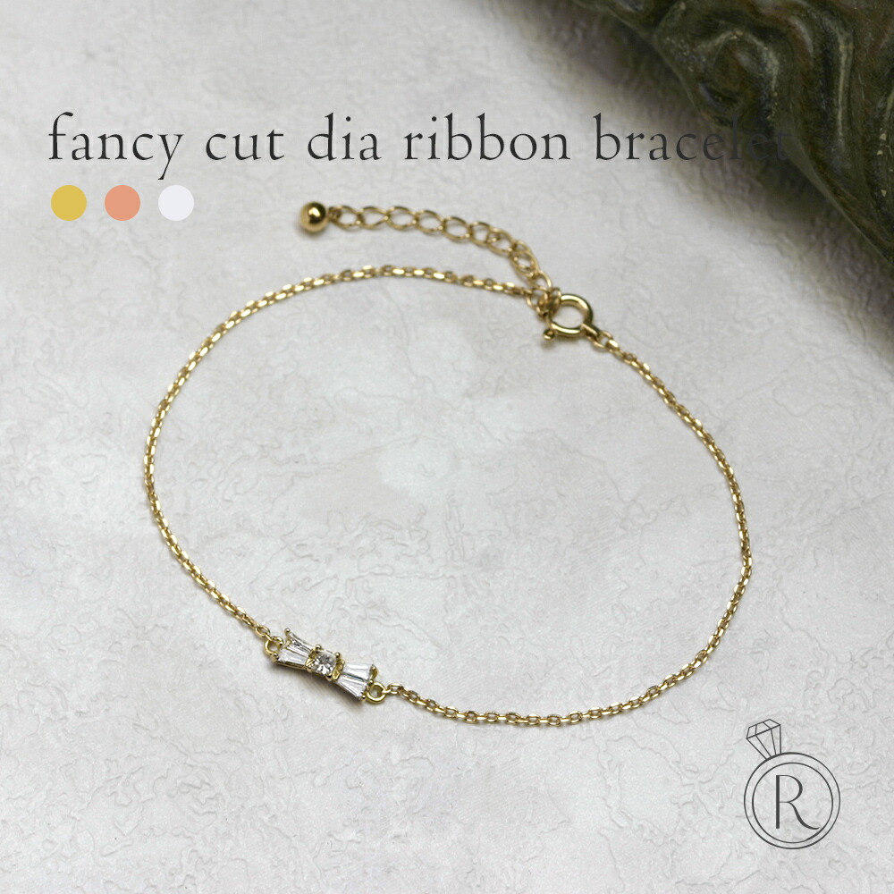 K18 ファンシーカット ダイヤモンド リボン ブレスレット rph78000324の画像