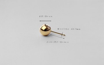 K18 ミロワール スタッド ピアス 8mm rpaub7323の画像