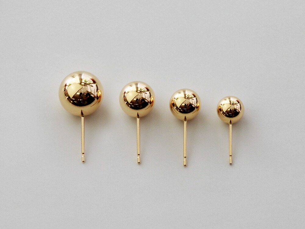 K18 ミロワール スタッド ピアス 6mm rpaub7123の画像