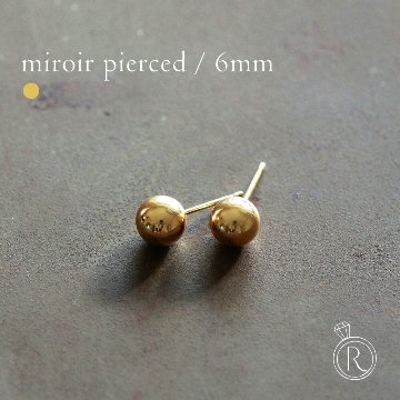 K18 ミロワール スタッド ピアス 6mm rpaub7123の画像