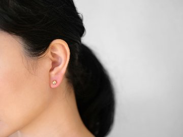 K18 ミロワール スタッド ピアス 6mm rpaub7123の画像