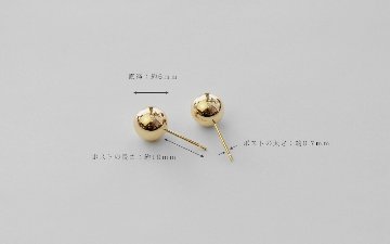 K18 ミロワール スタッド ピアス 6mm rpaub7123の画像