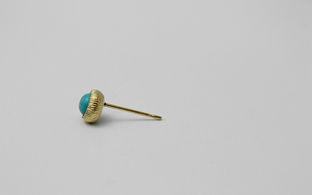 K18 ベジョータ ターコイズ ピアス rpaub1223の画像