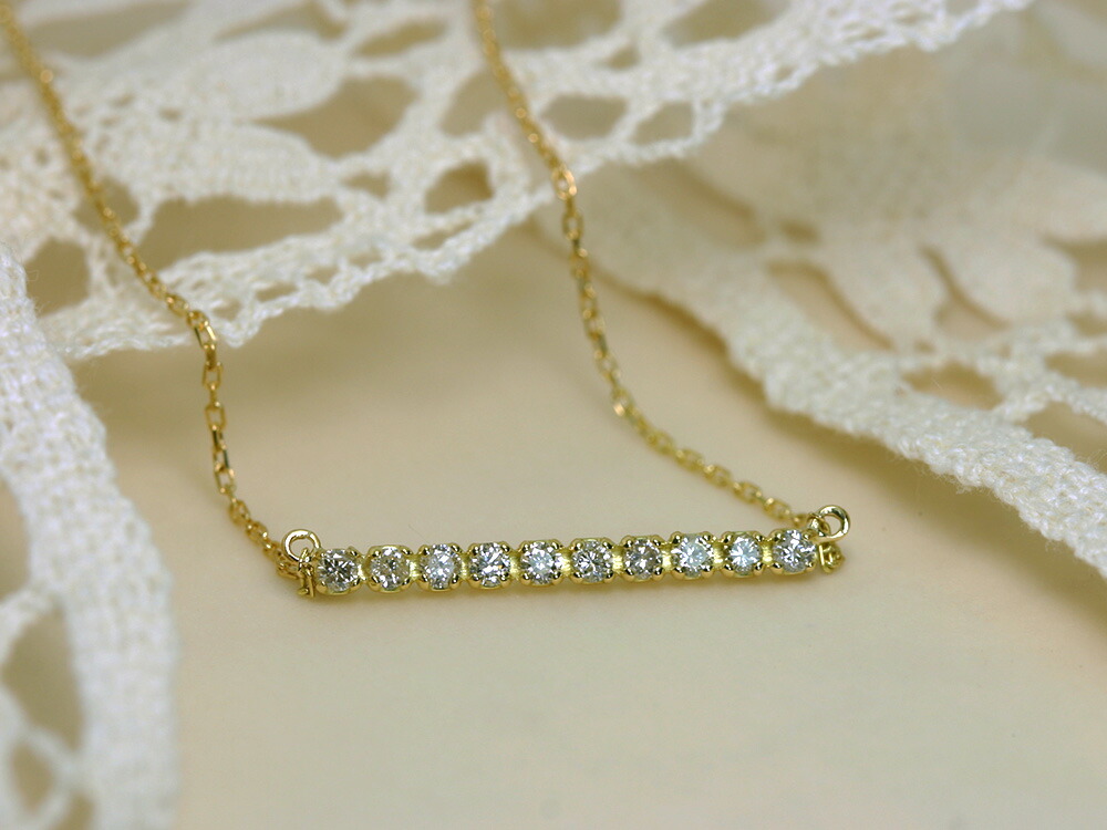 K18 ダイヤモンド ネックレス 0.3ct straightone rpkp145521の画像
