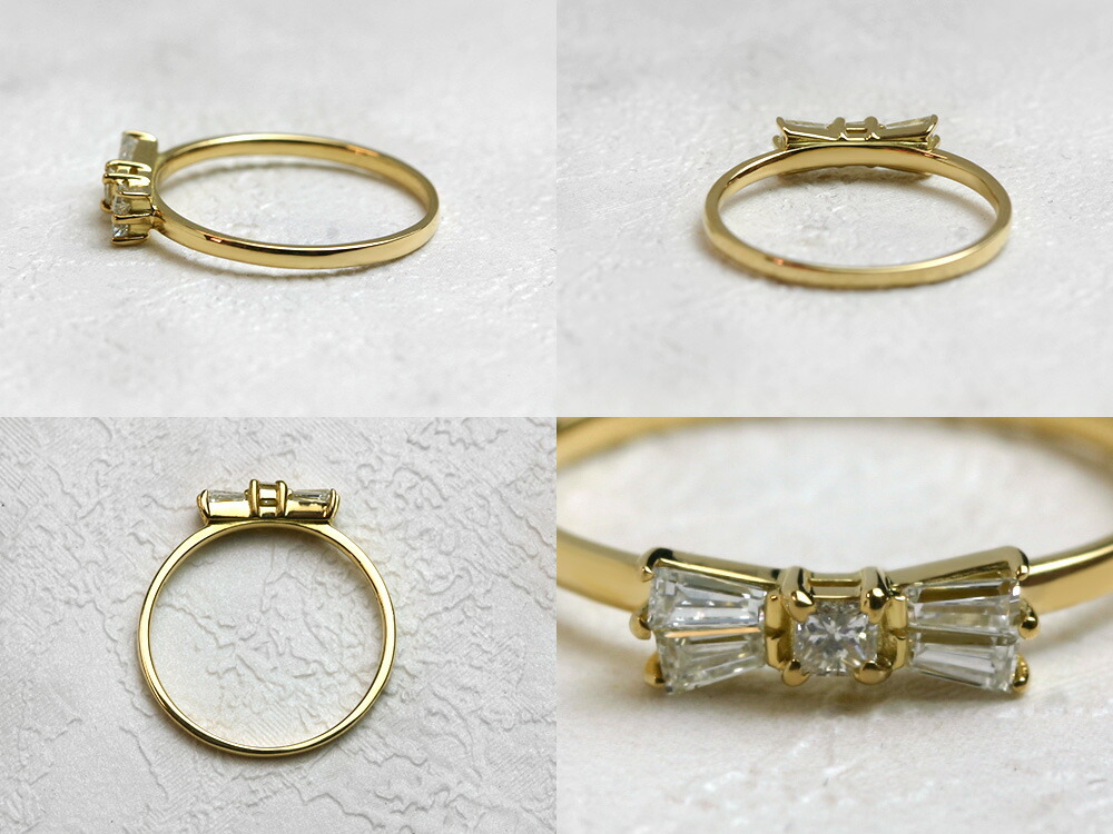 K18 ファンシーカット ダイヤモンド リボン リング rph28356422の画像