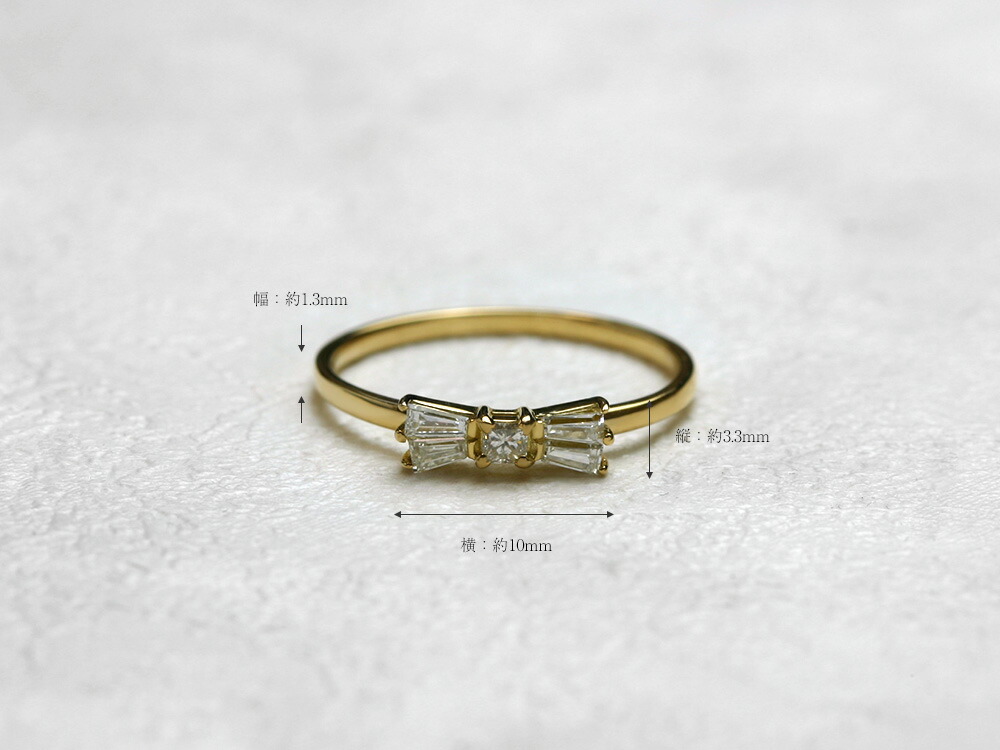 K18 ファンシーカット ダイヤモンド リボン リング rph28356422の画像