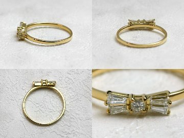 K18 ファンシーカット ダイヤモンド リボン リング rph28356422の画像