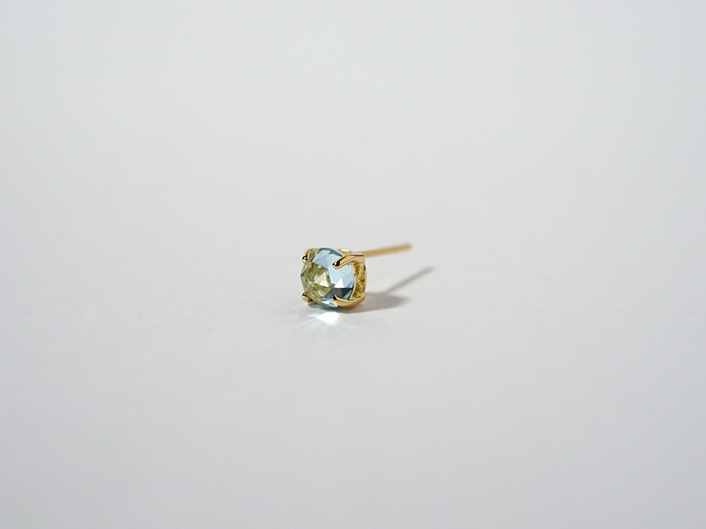 K18 ブルートパーズ ローズカット ピアス rpacp1789b23の画像