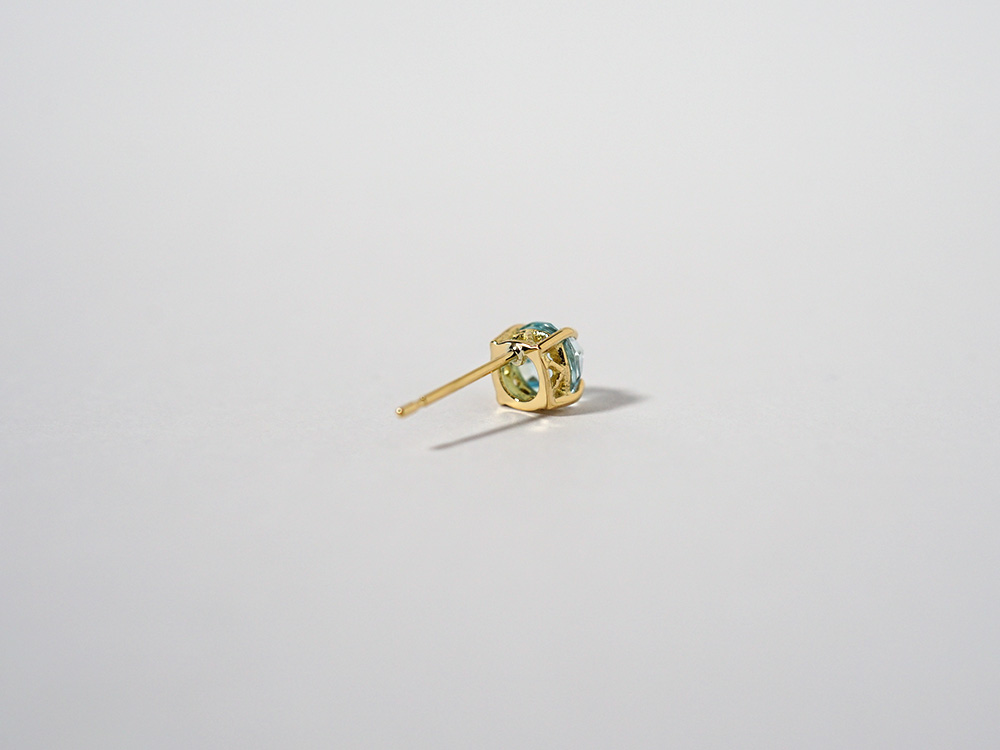 K18 ブルートパーズ ローズカット ピアス rpacp1789b23の画像