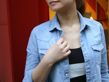 K18 パヴェ プレート ハート ダイヤモンド ネックレス rpa2838221の画像