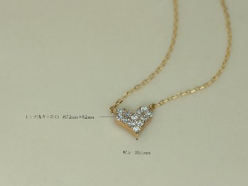 K18 パヴェ プレート ハート ダイヤモンド ネックレス rpa2838221の画像