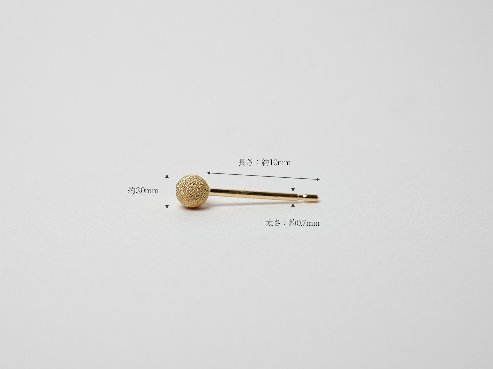 K18 スターダスト スタッド ピアス 3mm rpaub6823の画像