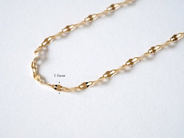 K18 エクレア ネックレスチェーン 1.6mm rpw100721の画像