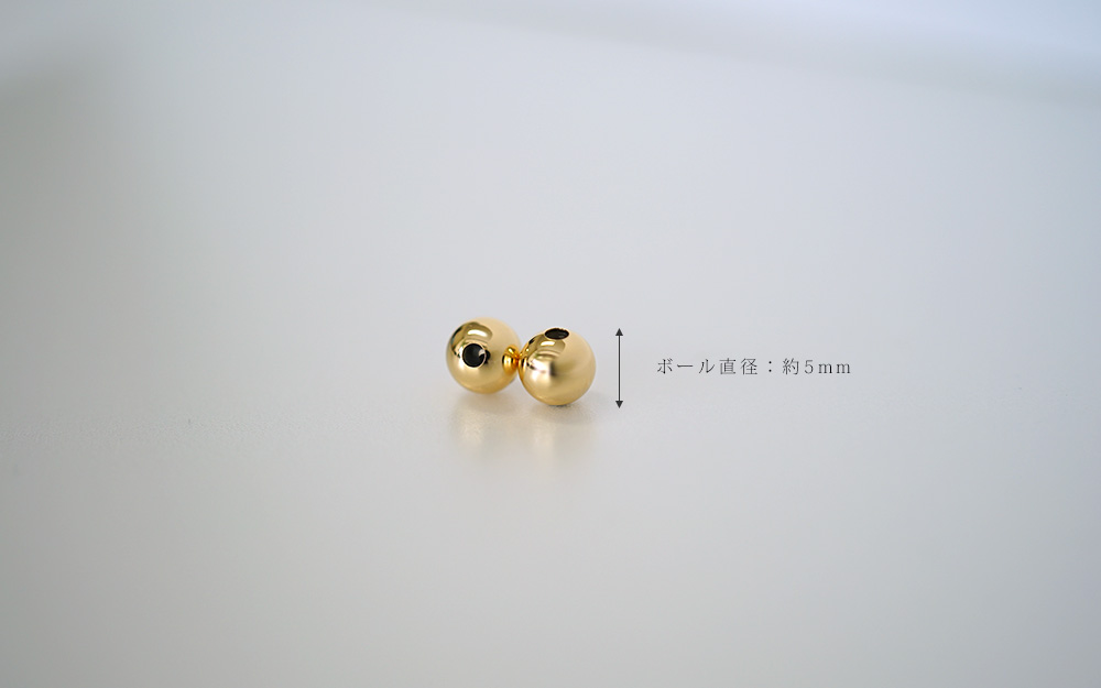 K18 ボール ピアスキャッチ 5mm rpaub9823の画像