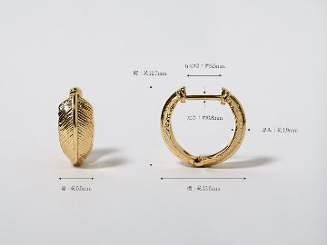 【片耳販売】 K18 プルマ フープピアス 13mm rph43232723の画像