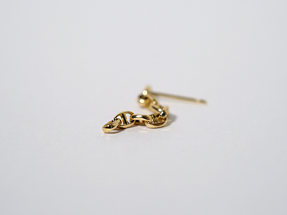 K18 スカル チェーンピアス 2.6mm