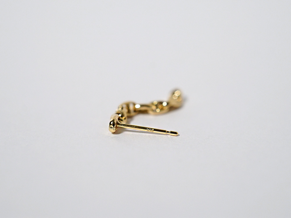 K18 スカル チェーンピアス 2.6mm rpu100123の画像