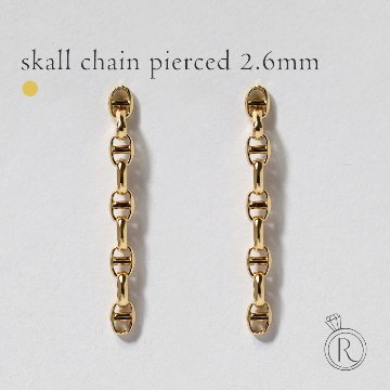 K18 スカル チェーンピアス 2.6mm