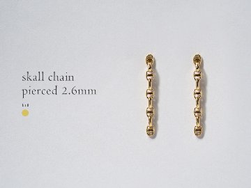 k18チェーンピアス K18 スカル チェーンピアス 2.6mm