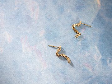 K18 スカル チェーンピアス 2.6mm rpu100123の画像