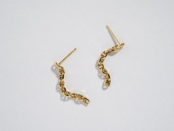 K18 スカル チェーンピアス 2.6mm