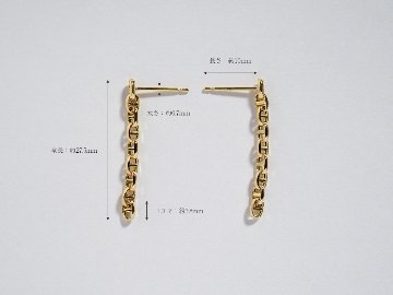 K18 スカル チェーンピアス 2.6mm